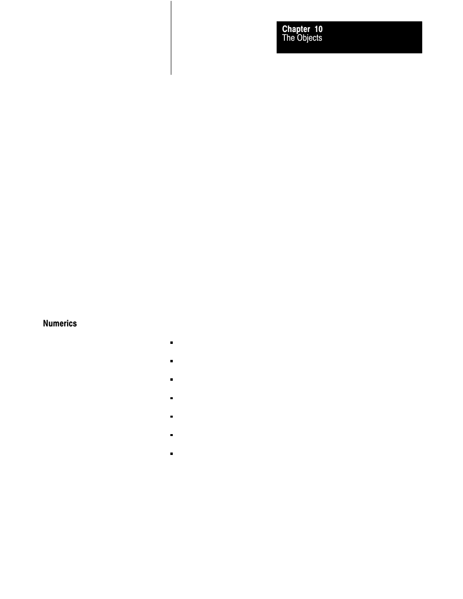 Numerics, 10ć25 | Rockwell Automation 2711 PANELBUILDER SOFTWARE USER MANUAL User Manual | Page 290 / 468