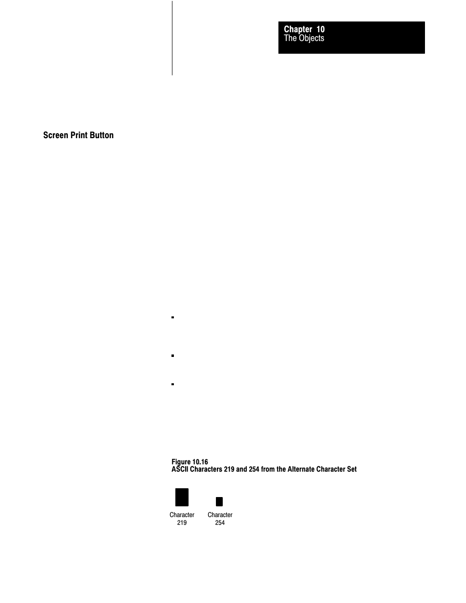 Screen print button, 10ć63 | Rockwell Automation 2711 PANELBUILDER SOFTWARE USER MANUAL User Manual | Page 328 / 468