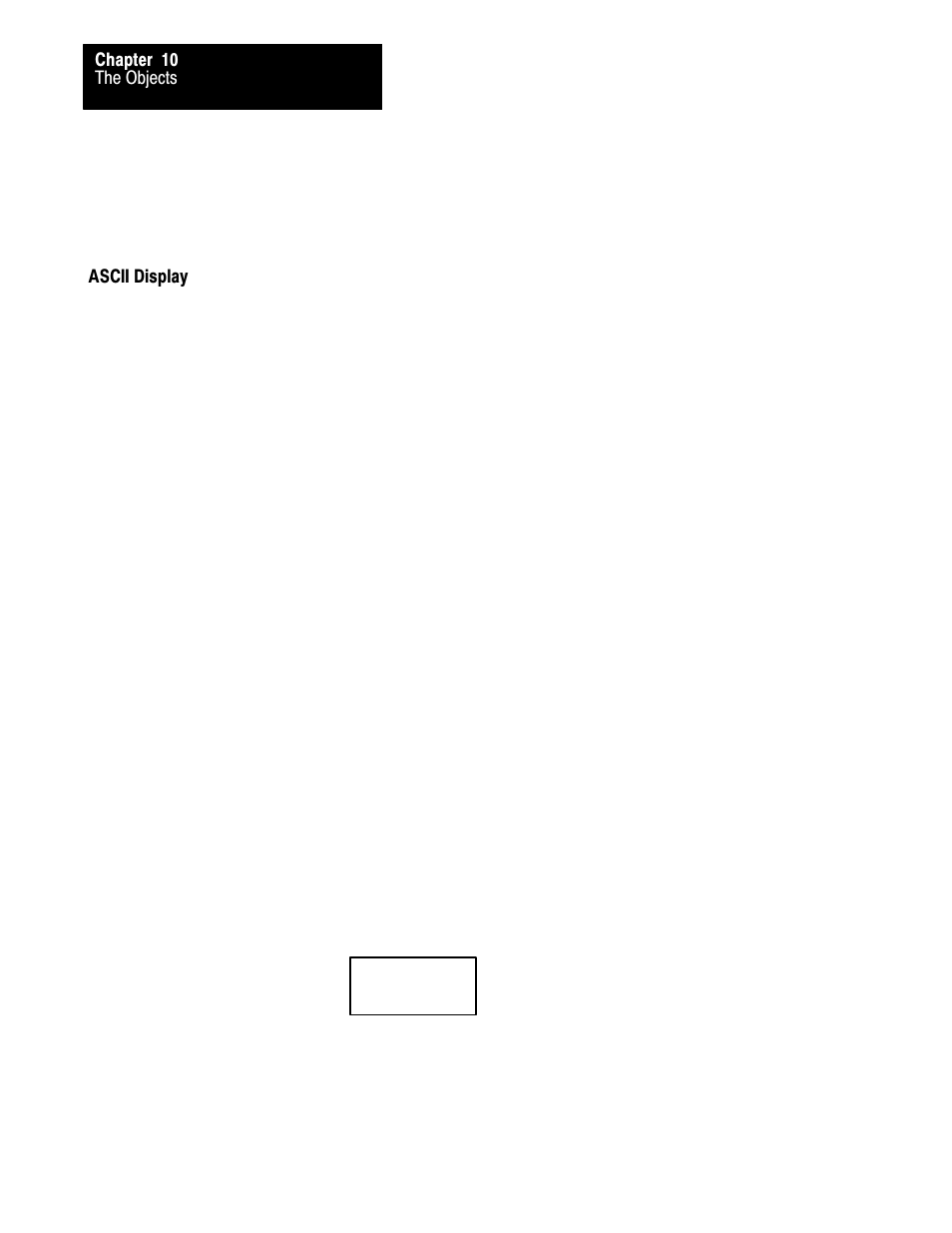 Ascii display, 10ć64 | Rockwell Automation 2711 PANELBUILDER SOFTWARE USER MANUAL User Manual | Page 329 / 468