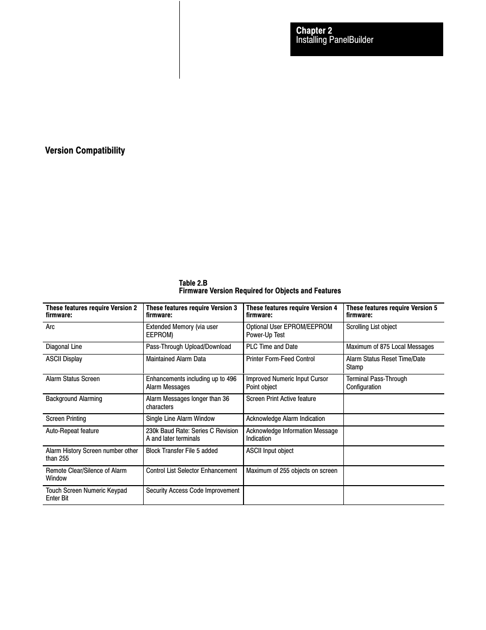 Version compatibility | Rockwell Automation 2711 PANELBUILDER SOFTWARE USER MANUAL User Manual | Page 33 / 468