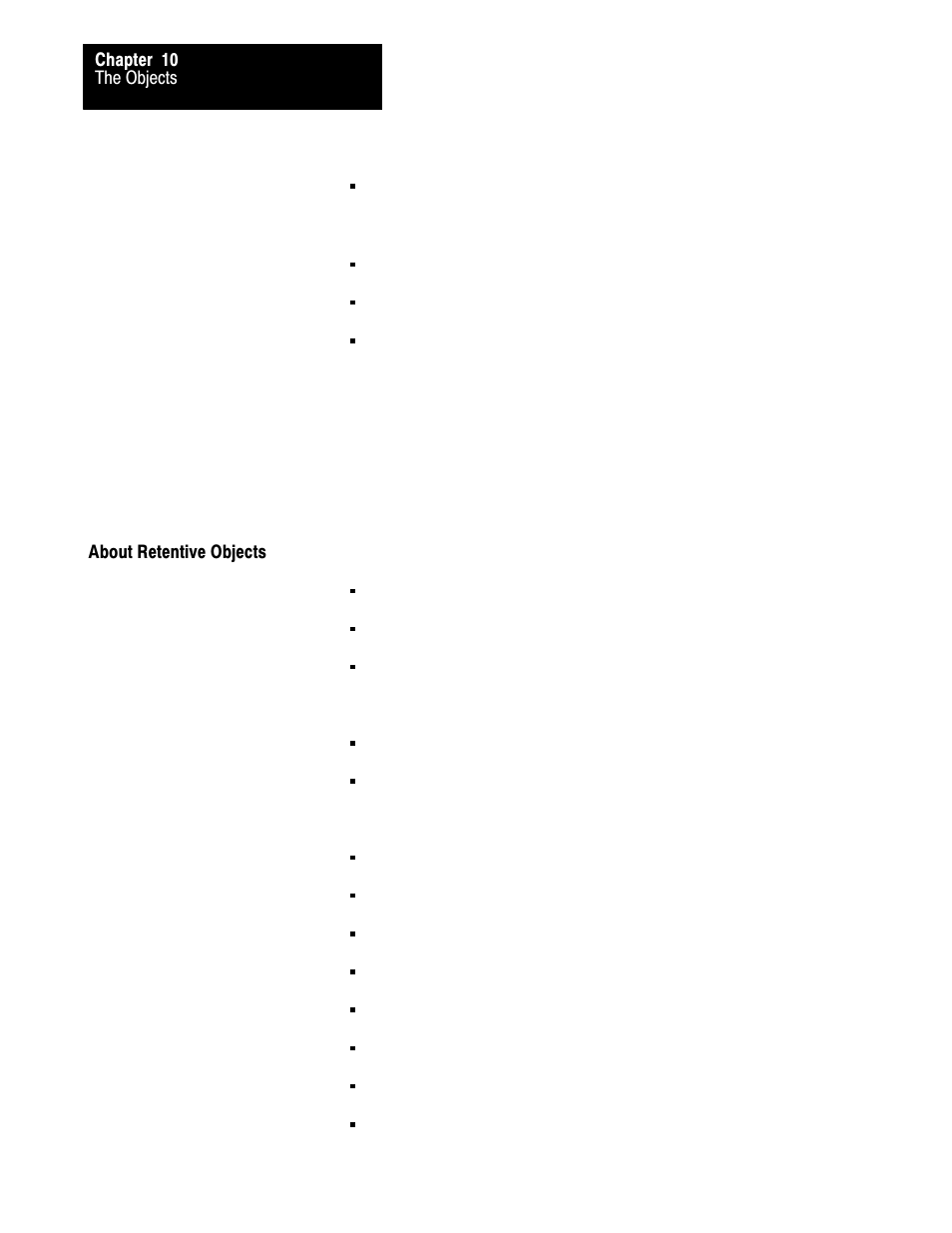 About retentive objects, 10ć94 | Rockwell Automation 2711 PANELBUILDER SOFTWARE USER MANUAL User Manual | Page 359 / 468