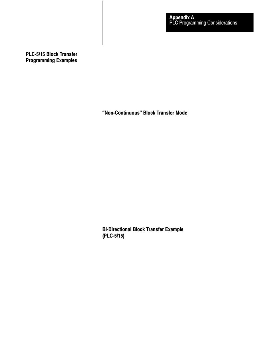 Plc-5/15 block transfer programming examples | Rockwell Automation 2711 PANELBUILDER SOFTWARE USER MANUAL User Manual | Page 367 / 468