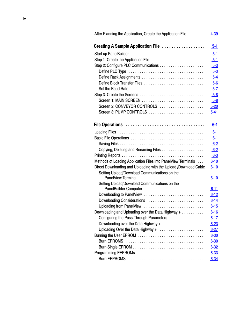 Rockwell Automation 2711 PANELBUILDER SOFTWARE USER MANUAL User Manual | Page 6 / 468