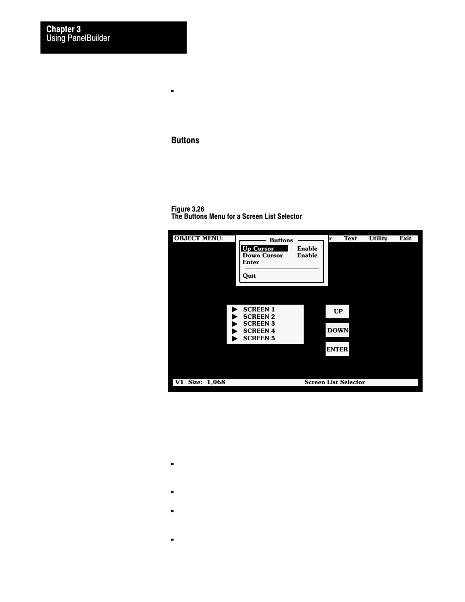 3ć30, Using panelbuilder chapter 3, Buttons | Rockwell Automation 2711 PANELBUILDER SOFTWARE USER MANUAL User Manual | Page 66 / 468