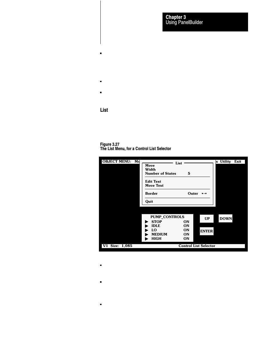 3ć31, Using panelbuilder chapter 3, List | Rockwell Automation 2711 PANELBUILDER SOFTWARE USER MANUAL User Manual | Page 67 / 468