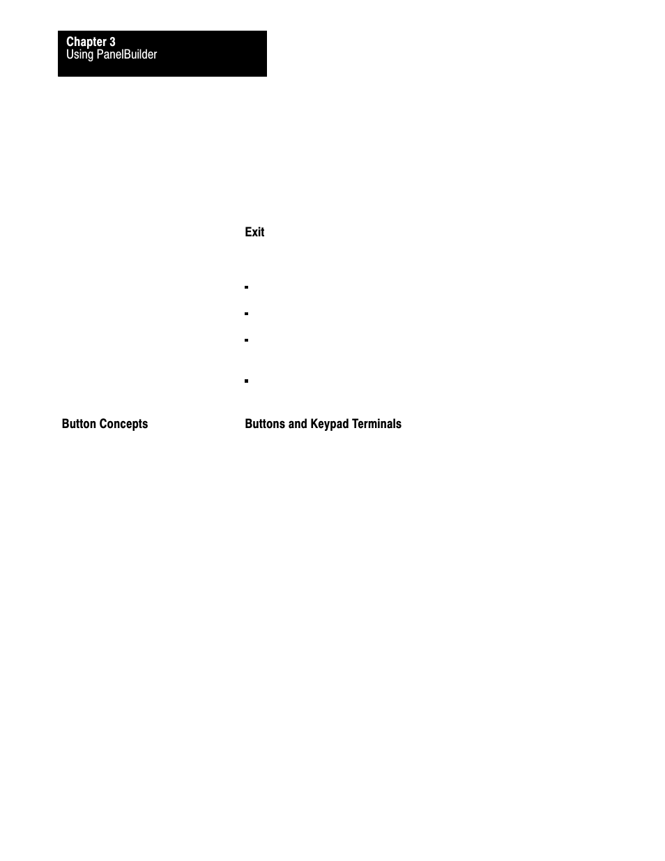 Button concepts, 3ć36 | Rockwell Automation 2711 PANELBUILDER SOFTWARE USER MANUAL User Manual | Page 72 / 468