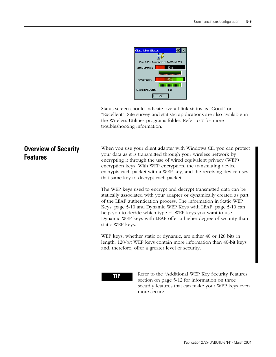 Overview of security features, Overview of security features -9 | Rockwell Automation 2727-T7P30D1F MobileView Tablet T750 User Manual User Manual | Page 63 / 104