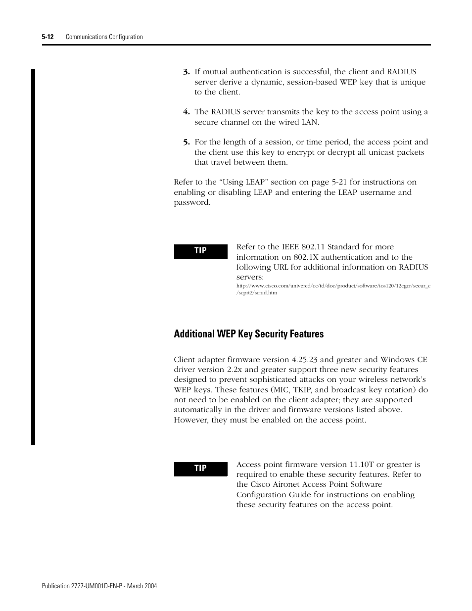 Additional wep key security features -12, Additional wep key security features | Rockwell Automation 2727-T7P30D1F MobileView Tablet T750 User Manual User Manual | Page 66 / 104