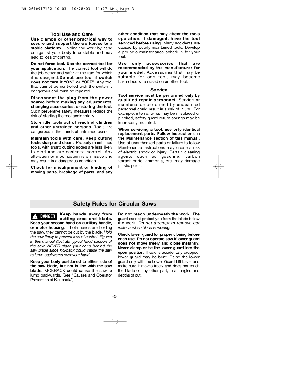 Safety rules for circular saws | Bosch 1677MD User Manual | Page 3 / 44