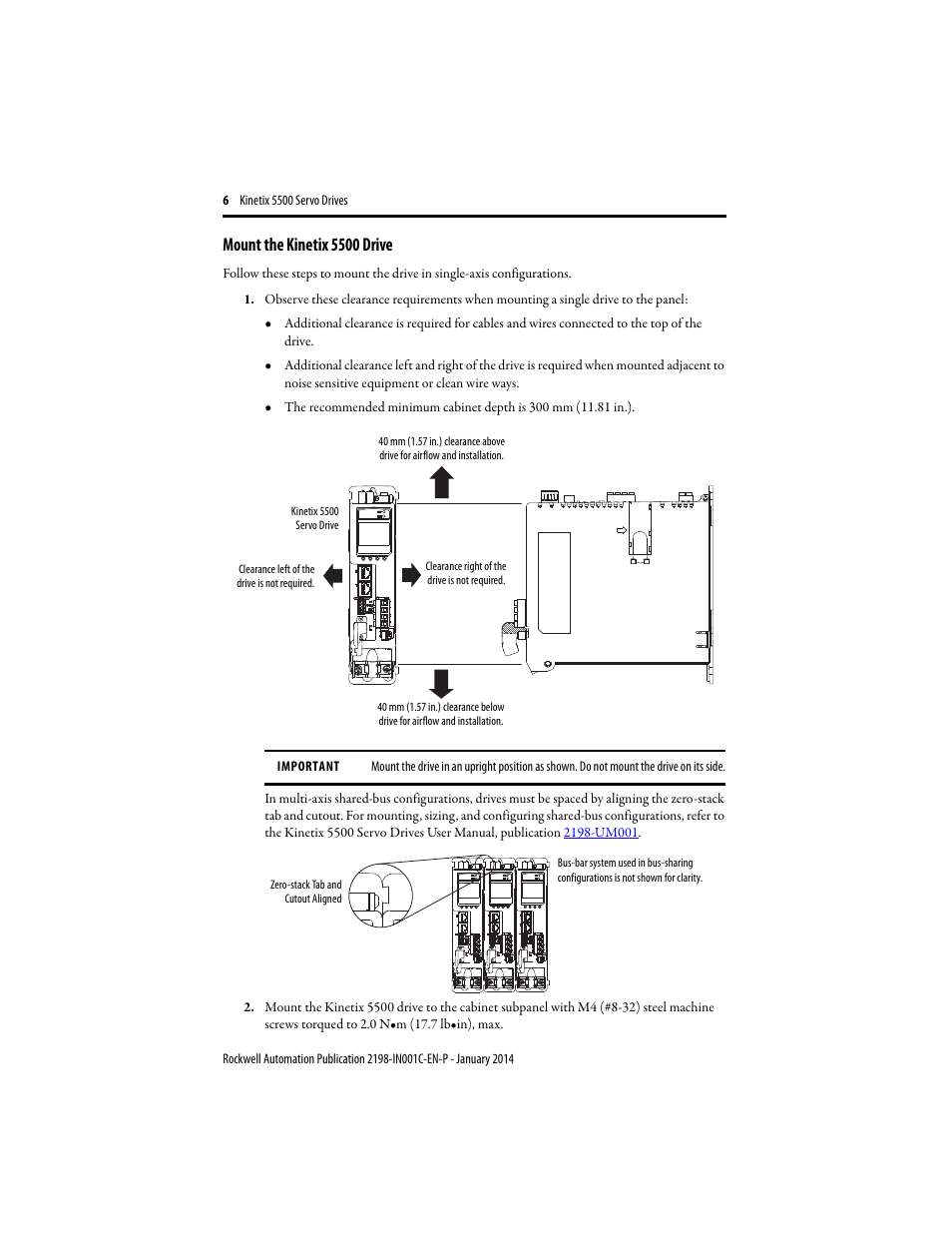 Mount the kinetix 5500 drive | Rockwell Automation 2198-Hxxx Kinetix 5500 Servo Drives Installation Instructions User Manual | Page 6 / 20