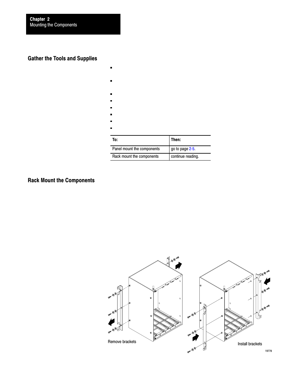 Gather the tools and supplies, Rack mount the components | Rockwell Automation 5000,D50006.2.10 PI INSTALLATION MANUAL User Manual | Page 24 / 207