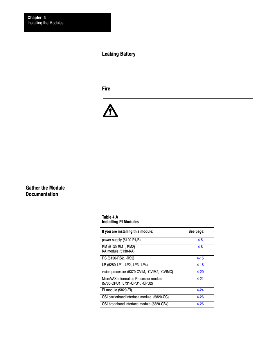 Gather the module documentation | Rockwell Automation 5000,D50006.2.10 PI INSTALLATION MANUAL User Manual | Page 42 / 207