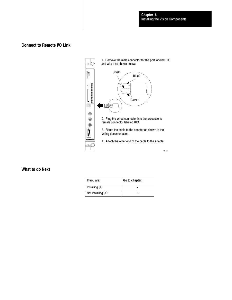 Connect to remote i/o link, What to do next, Connect to remote i/o link what to do next | Rockwell Automation 5000,D50006.2.10 PI INSTALLATION MANUAL User Manual | Page 88 / 207