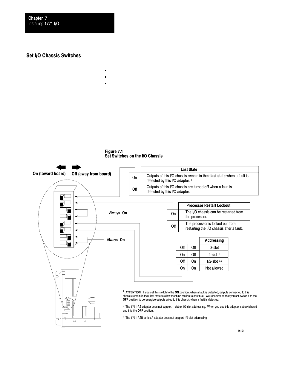 Set i/o chassis switches | Rockwell Automation 5000,D50006.2.10 PI INSTALLATION MANUAL User Manual | Page 90 / 207