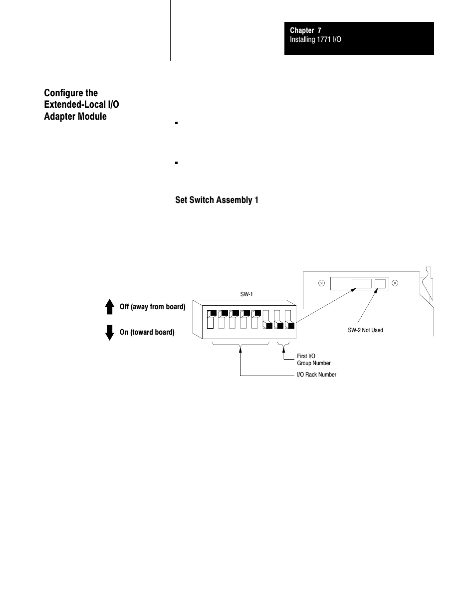 Configure the extemded-local i/o adapter module, Configure the extendedćlocal i/o adapter module | Rockwell Automation 5000,D50006.2.10 PI INSTALLATION MANUAL User Manual | Page 95 / 207