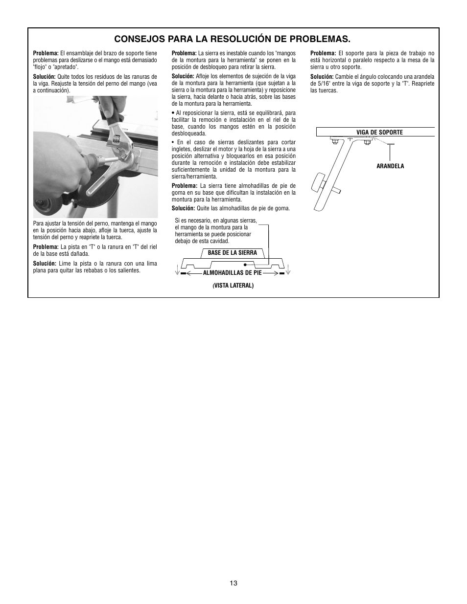 Consejos para la resolución de problemas | Bosch TRACRAC T3B User Manual | Page 13 / 16