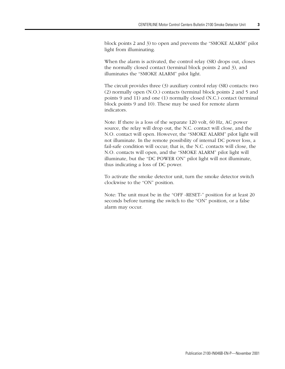 Rockwell Automation 2100 CENTERLINE Smoke Detector Unit User Manual | Page 3 / 7