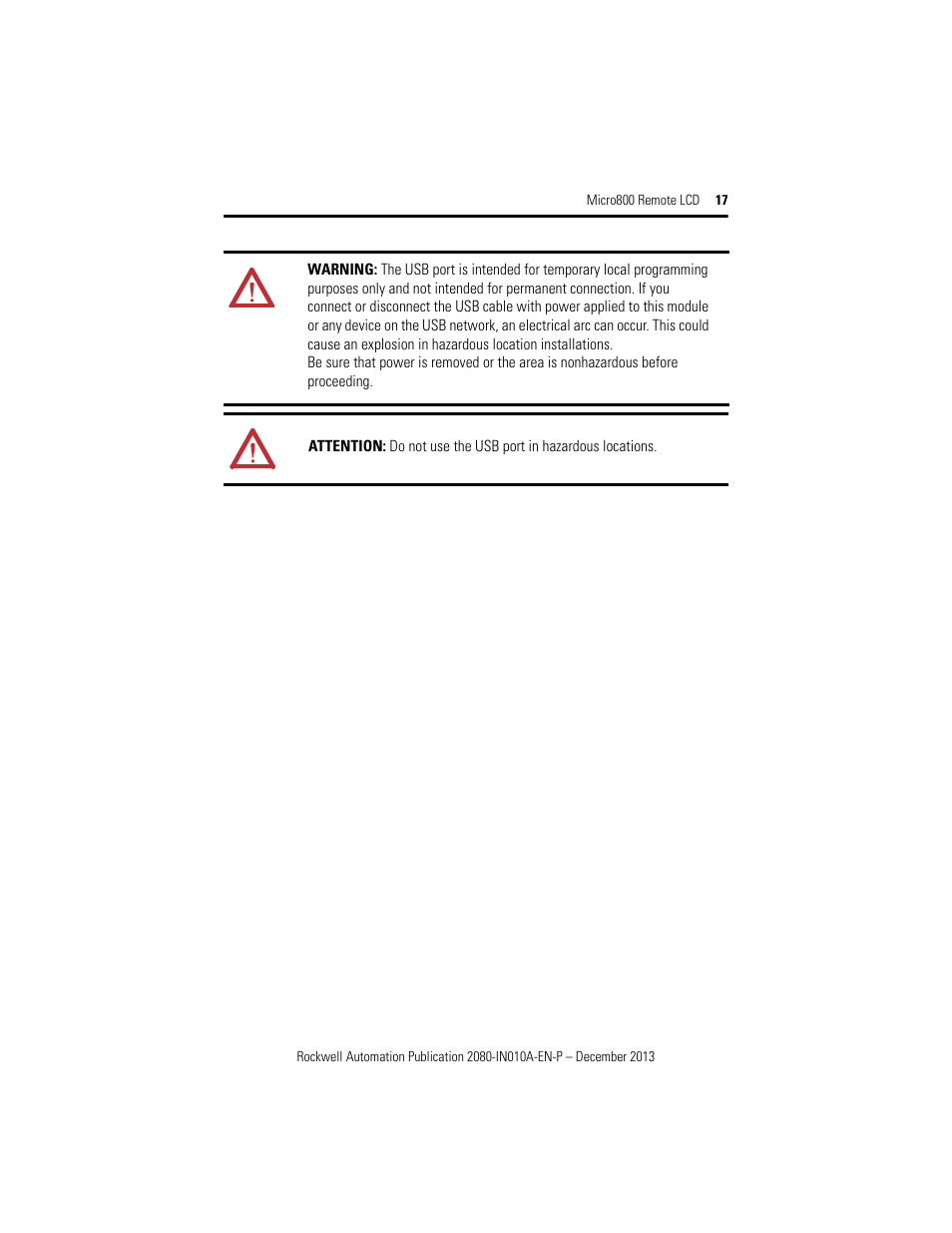 Rockwell Automation 2080-REMLCD Micro800 Remote LCD Installation Instructions User Manual | Page 17 / 24