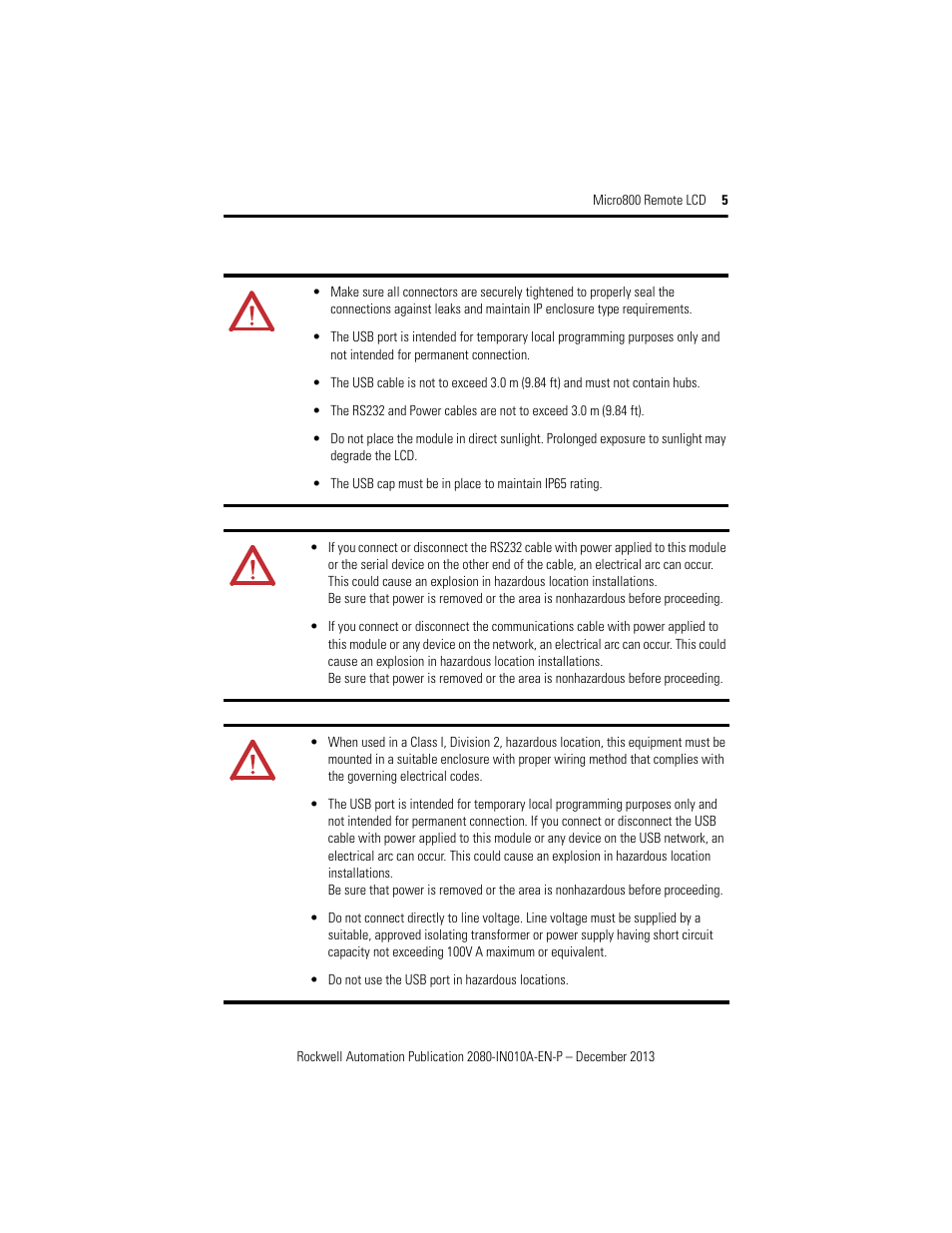 Rockwell Automation 2080-REMLCD Micro800 Remote LCD Installation Instructions User Manual | Page 5 / 24