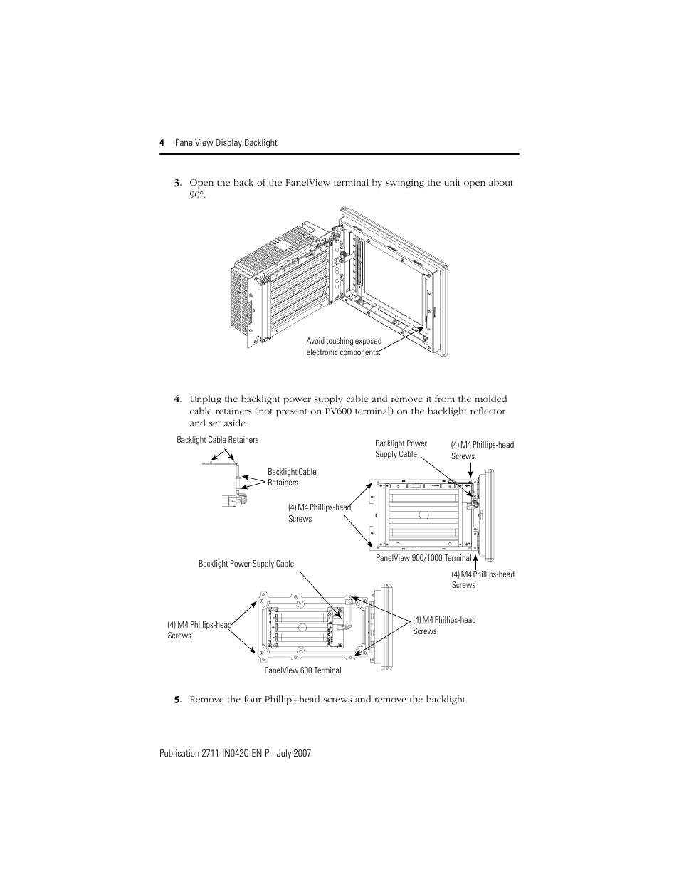Rockwell Automation 2711-NL2_NL3_NL4 Display Backlight User Manual | Page 4 / 8