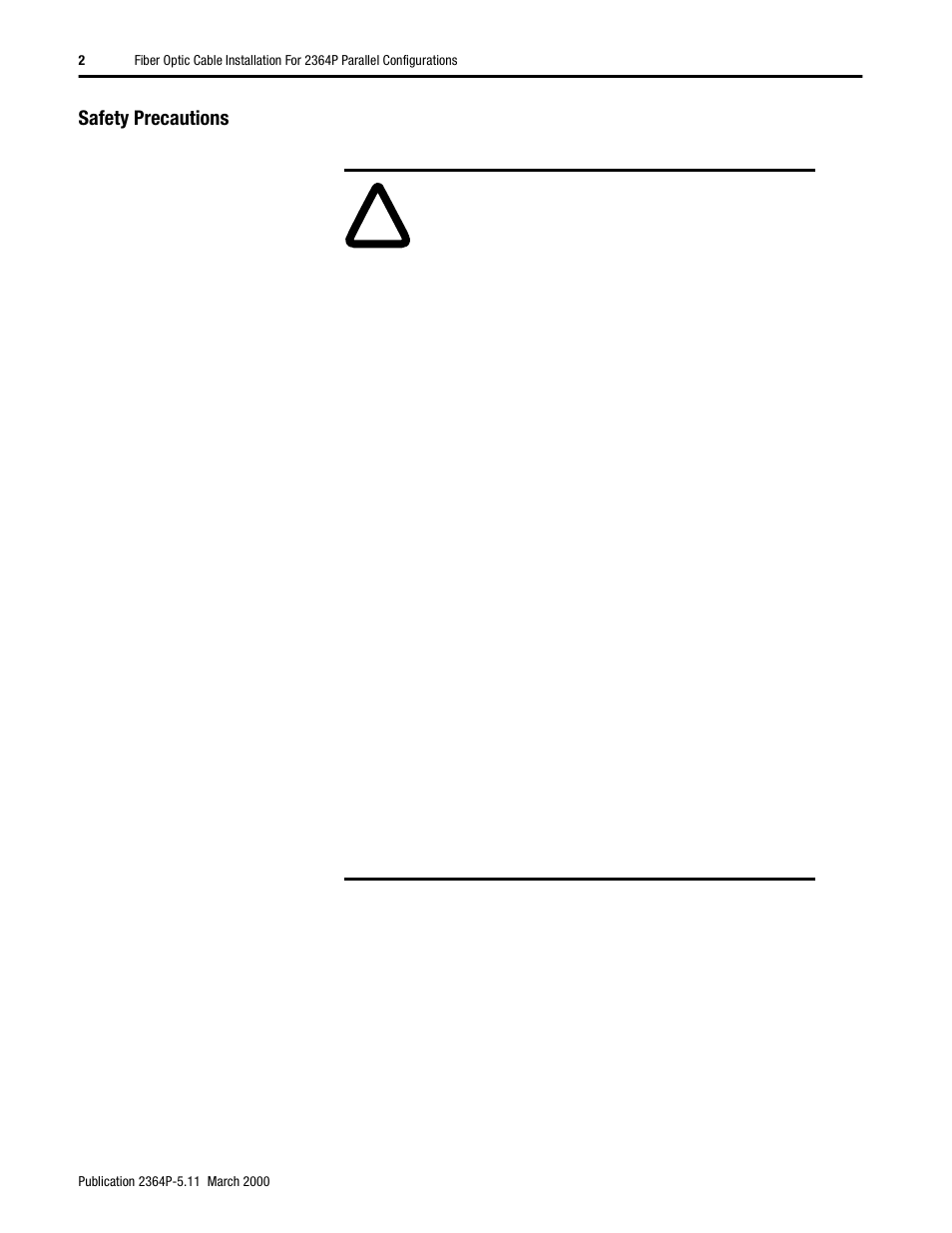 Safety precautions | Rockwell Automation 2364P Fiber Optic Cable User Manual | Page 2 / 4