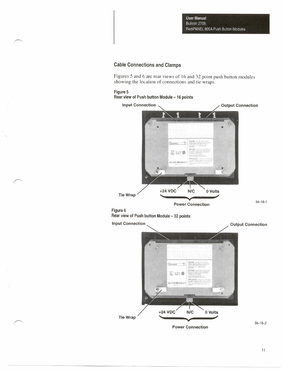 Cable connections and clamps | Rockwell Automation 2705-APG RediPanel Plug and Go Products User Manual | Page 11 / 23