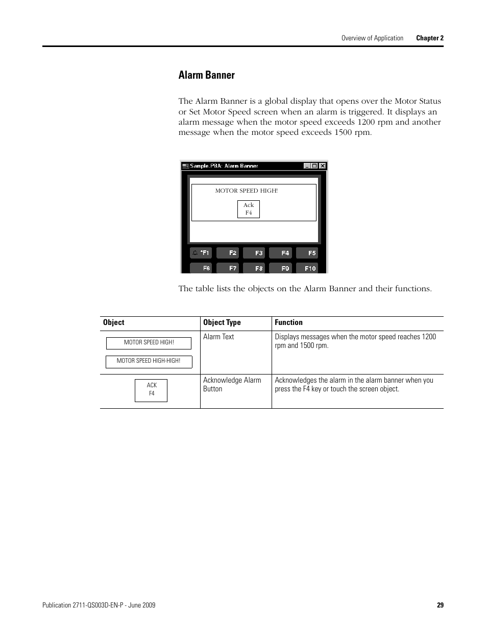 Alarm banner | Rockwell Automation 2711-ND3 PanelBuilder32 Quick Start Manual User Manual | Page 29 / 120