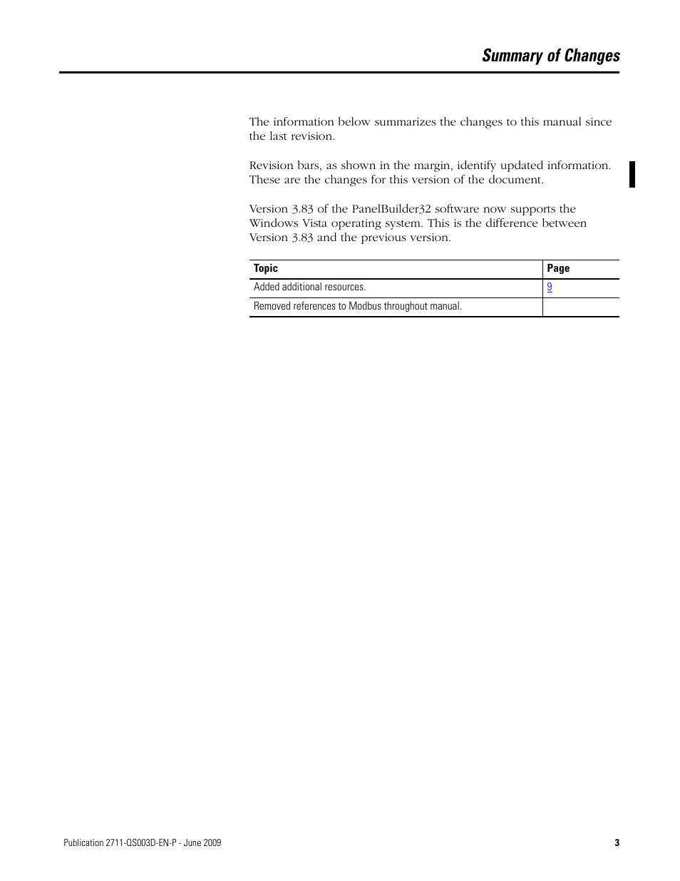 Summary of changes | Rockwell Automation 2711-ND3 PanelBuilder32 Quick Start Manual User Manual | Page 3 / 120