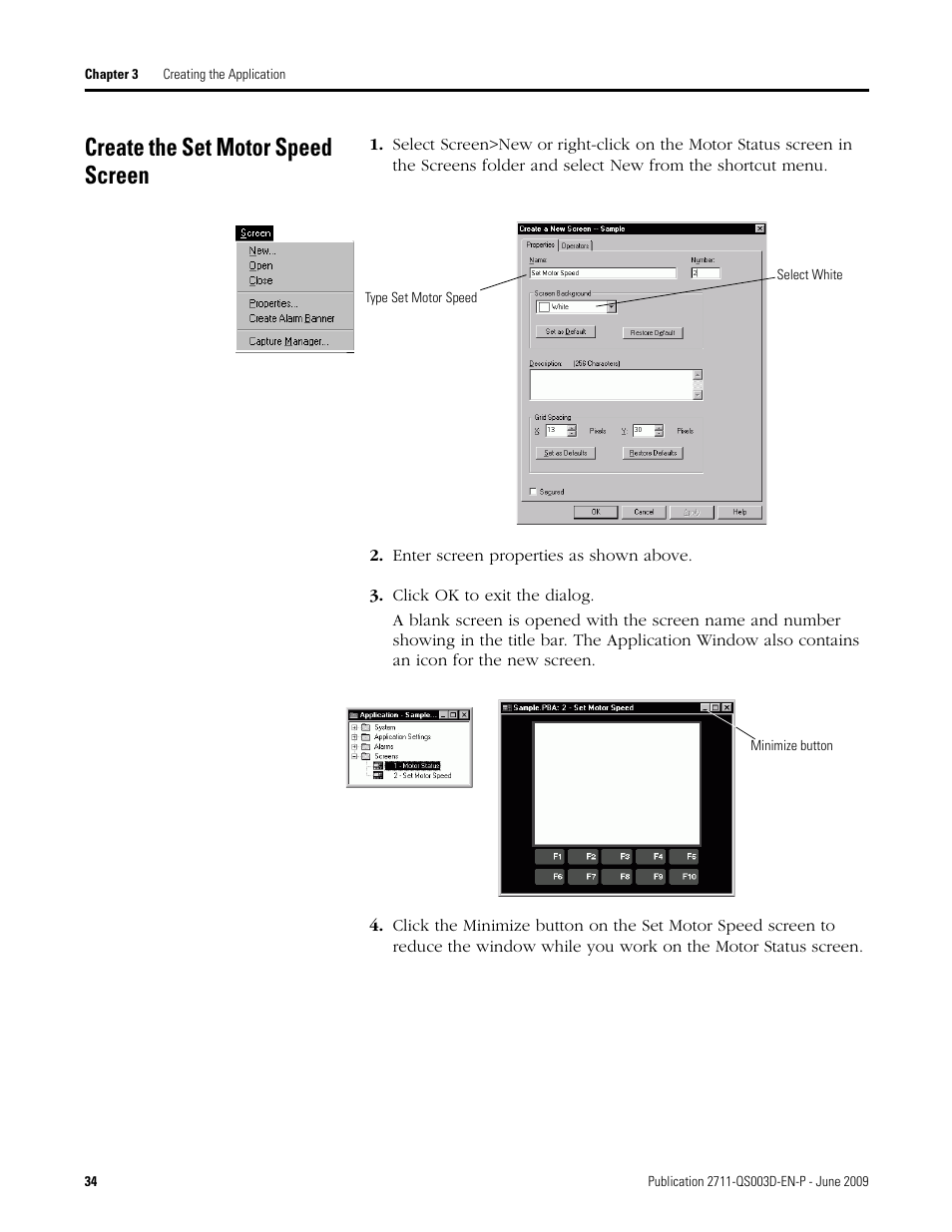 Create the set motor speed screen | Rockwell Automation 2711-ND3 PanelBuilder32 Quick Start Manual User Manual | Page 34 / 120