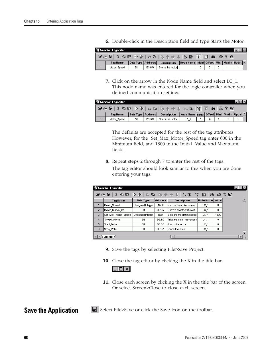 Save the application | Rockwell Automation 2711-ND3 PanelBuilder32 Quick Start Manual User Manual | Page 68 / 120