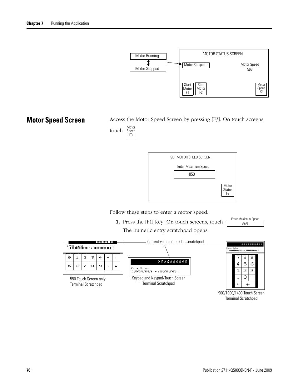 Motor speed screen | Rockwell Automation 2711-ND3 PanelBuilder32 Quick Start Manual User Manual | Page 76 / 120