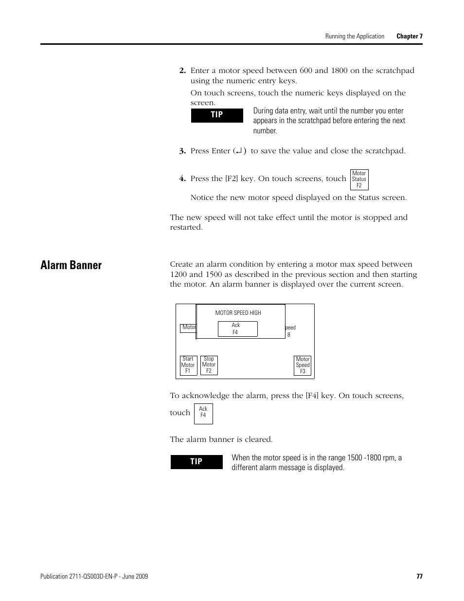 Alarm banner | Rockwell Automation 2711-ND3 PanelBuilder32 Quick Start Manual User Manual | Page 77 / 120