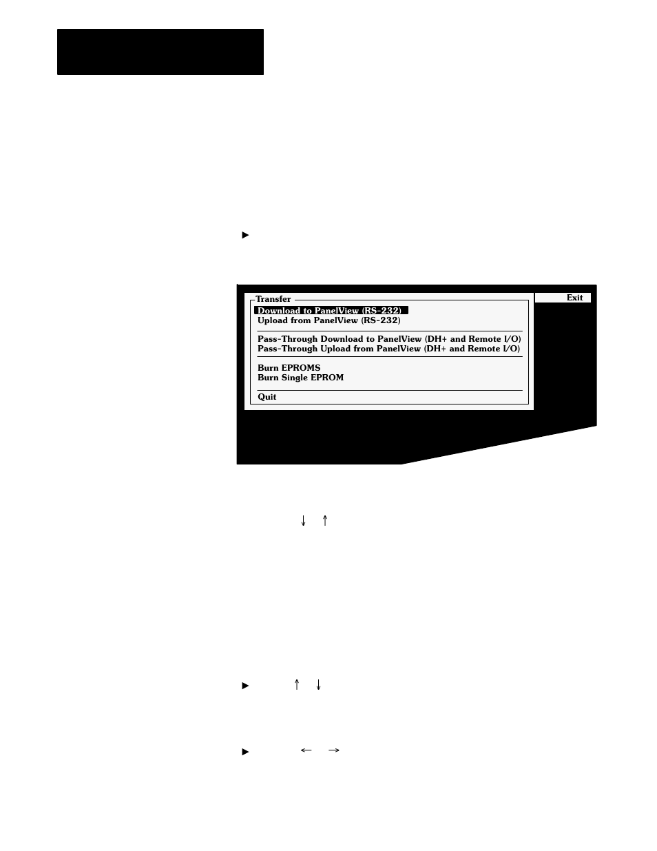 Using the menus | Rockwell Automation 2711 PanelBuilder 1200 Transfer Utility User Manual | Page 17 / 64