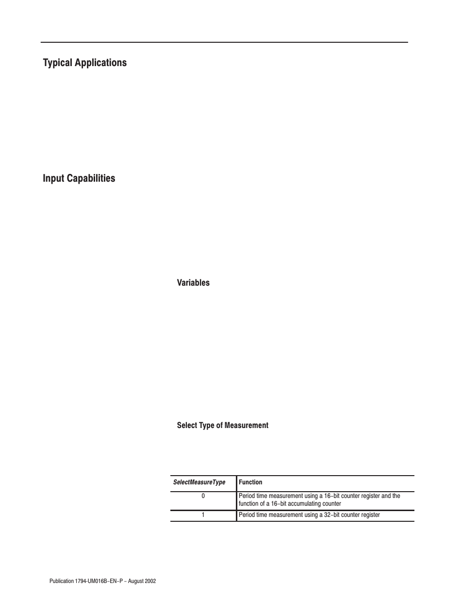 Typical applications input capabilities | Rockwell Automation 1794-IP4 Series B FLEX I/O PULSE COUNTER User Manual User Manual | Page 14 / 71