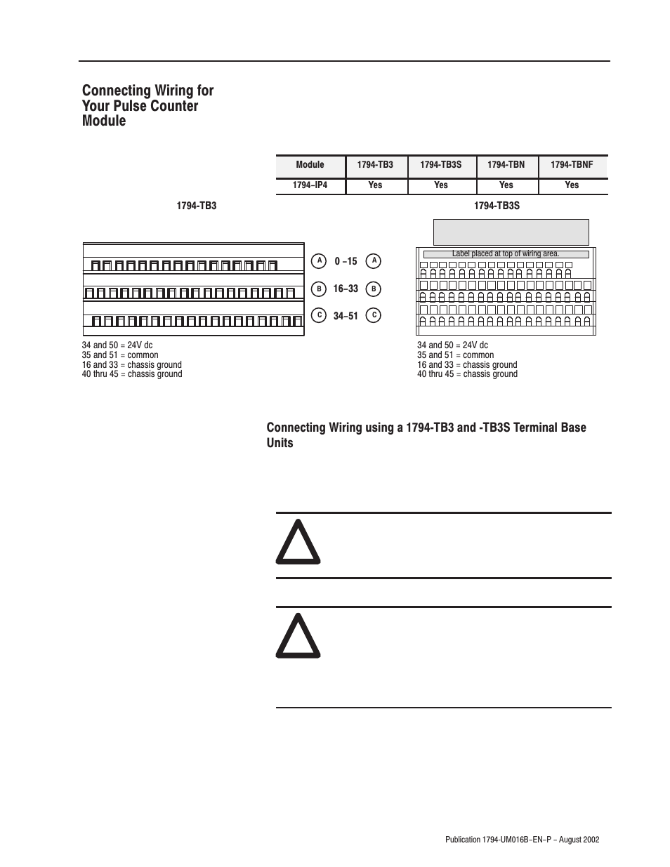 Connecting wiring for your pulse counter module | Rockwell Automation 1794-IP4 Series B FLEX I/O PULSE COUNTER User Manual User Manual | Page 25 / 71