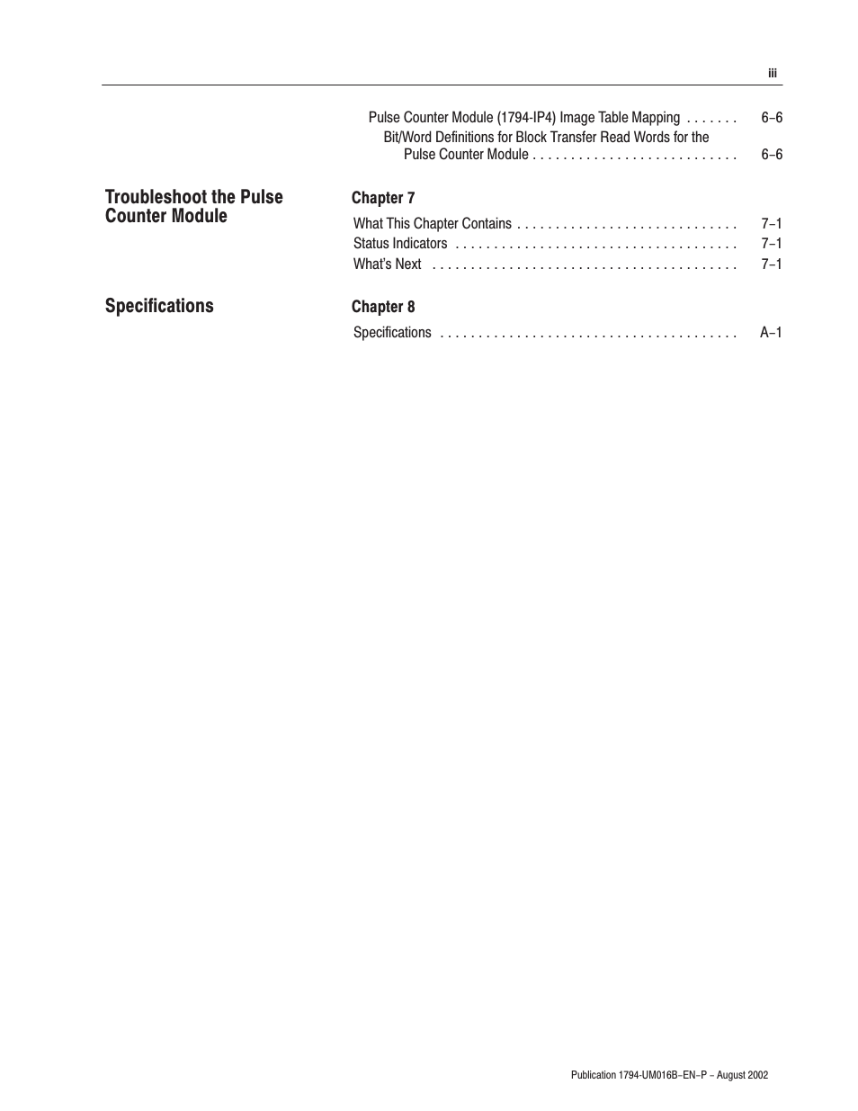 Rockwell Automation 1794-IP4 Series B FLEX I/O PULSE COUNTER User Manual User Manual | Page 9 / 71