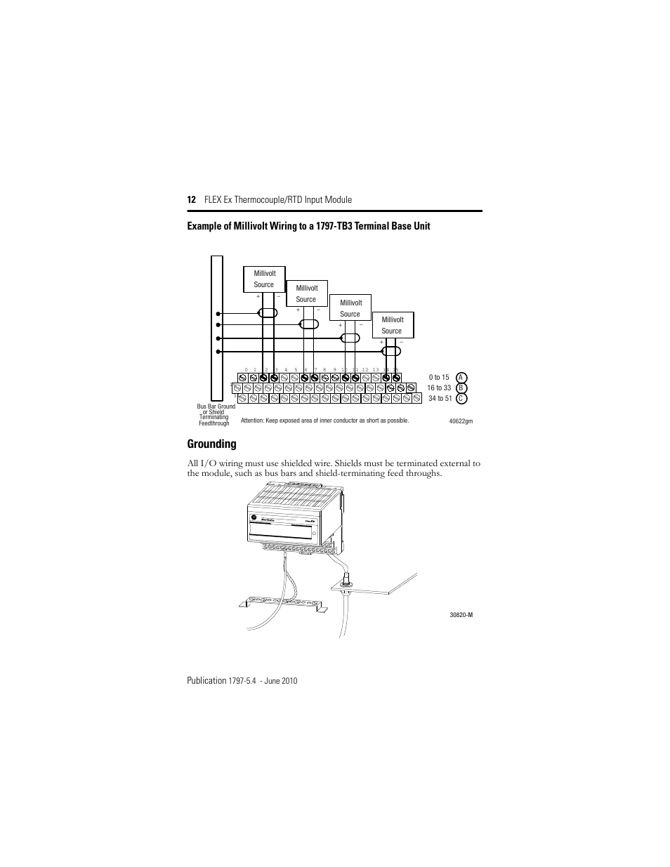 Grounding | Rockwell Automation 1797-IRT8 FLEX Ex Thermocouple/RTD Module User Manual | Page 12 / 32