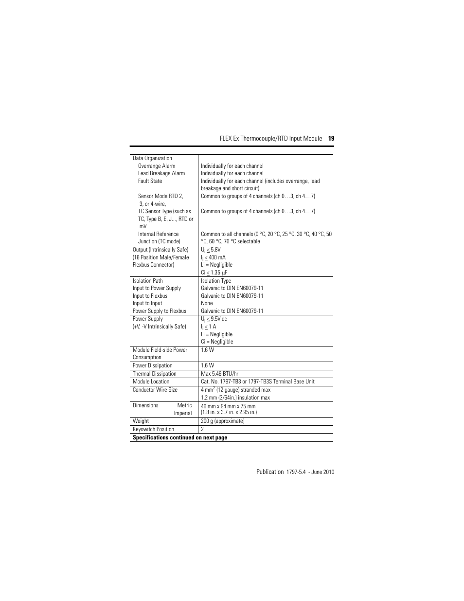 Rockwell Automation 1797-IRT8 FLEX Ex Thermocouple/RTD Module User Manual | Page 19 / 32