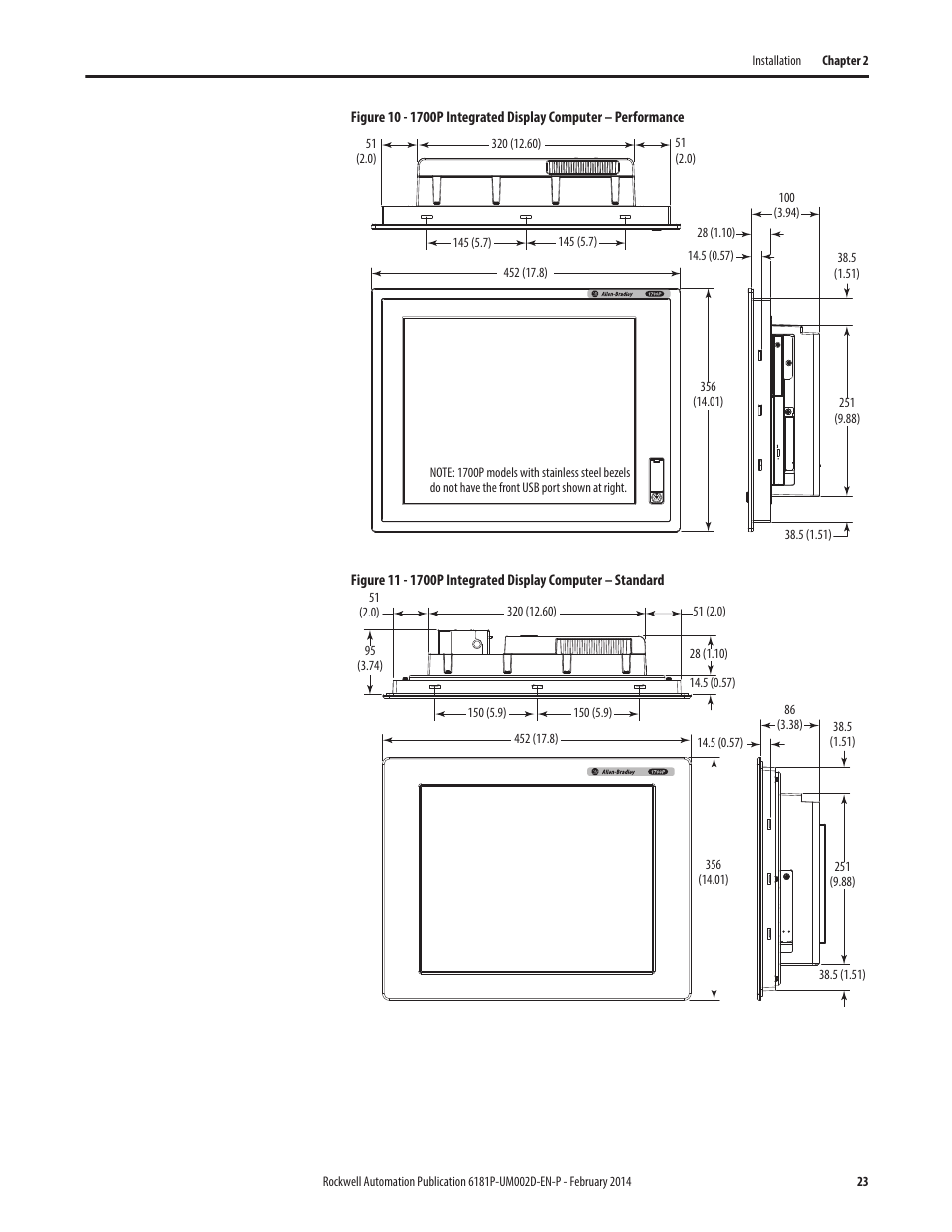 Rockwell Automation 6181F_P Series E Integrated Display Computers User Manual User Manual | Page 23 / 76