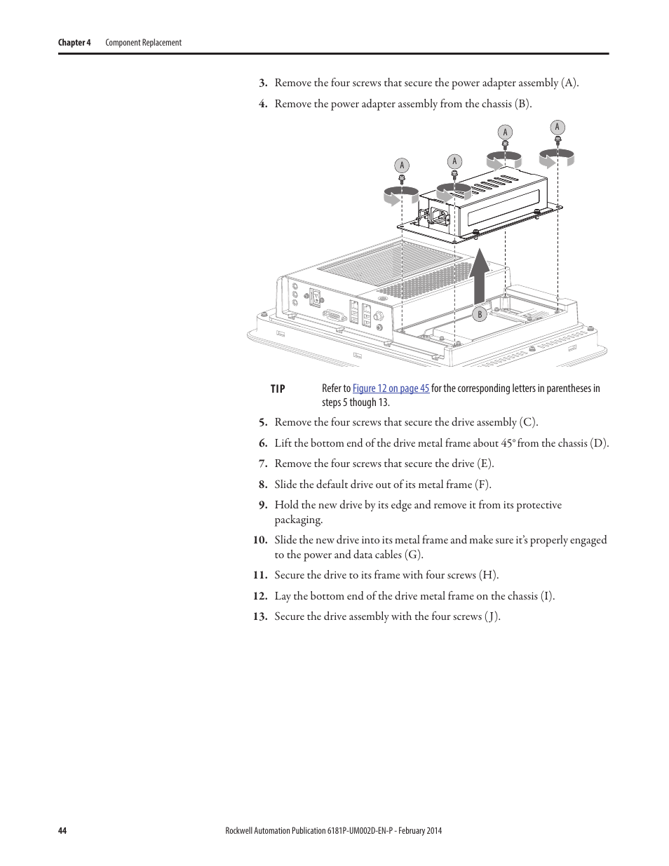 Rockwell Automation 6181F_P Series E Integrated Display Computers User Manual User Manual | Page 44 / 76