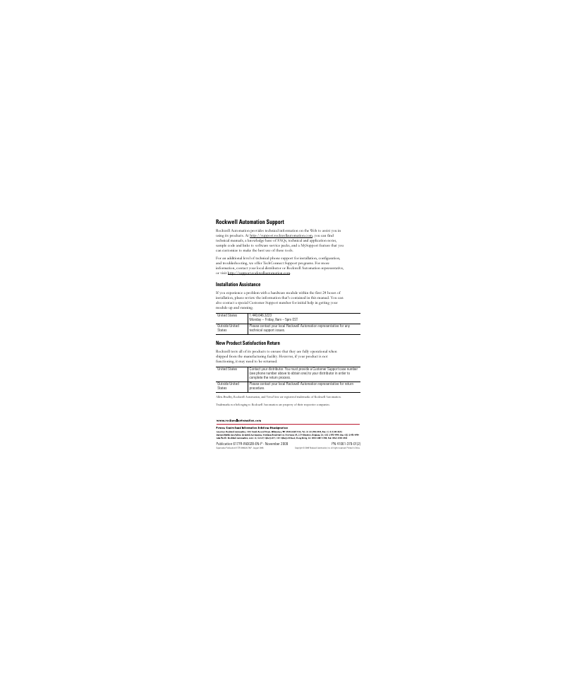 Rockwell automation support | Rockwell Automation 6189V-35HDDST160 Hard Disk Drive User Manual | Page 12 / 12