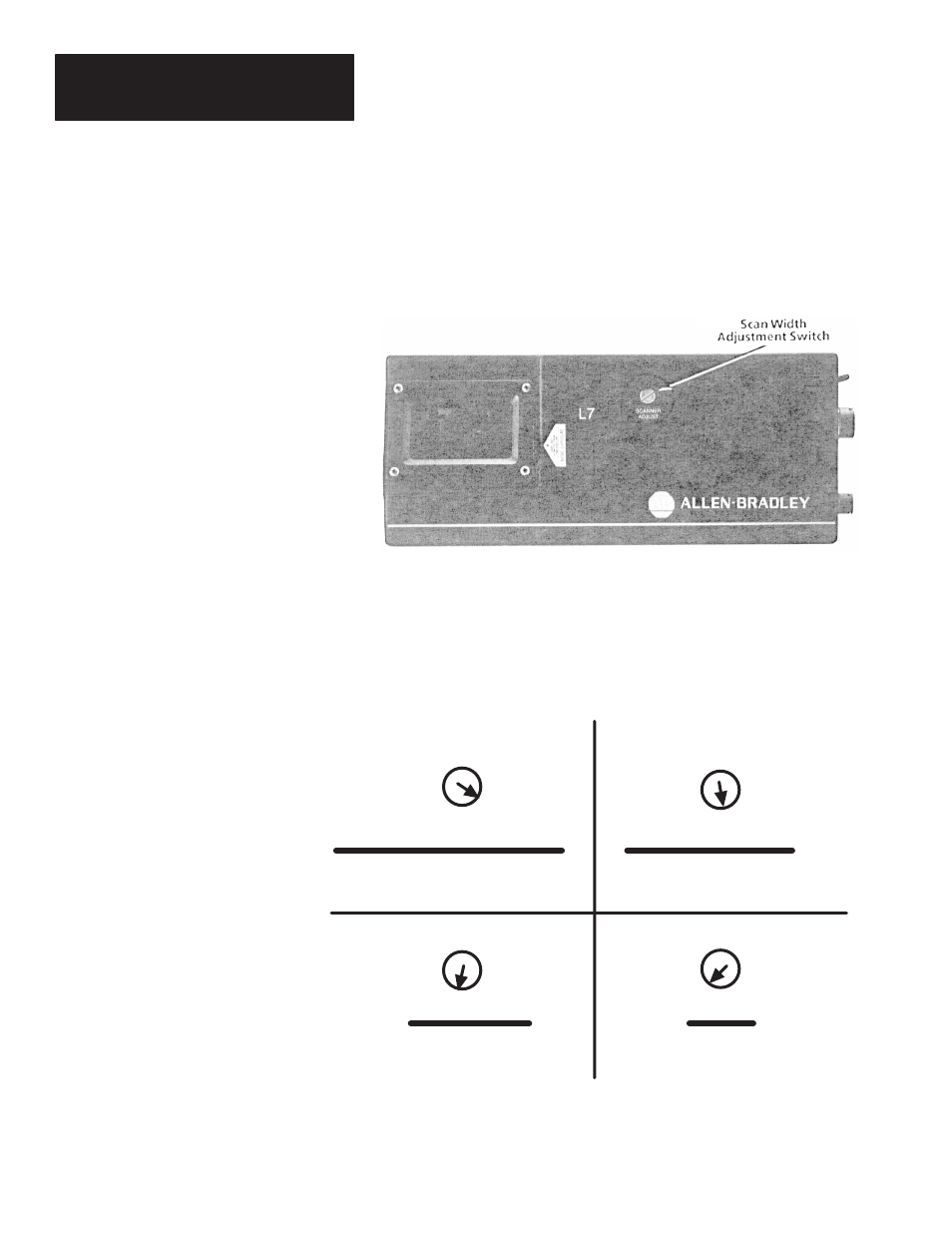Scan width adjustment | Rockwell Automation 2755-L7, -L9 Scanners User Manual | Page 30 / 53