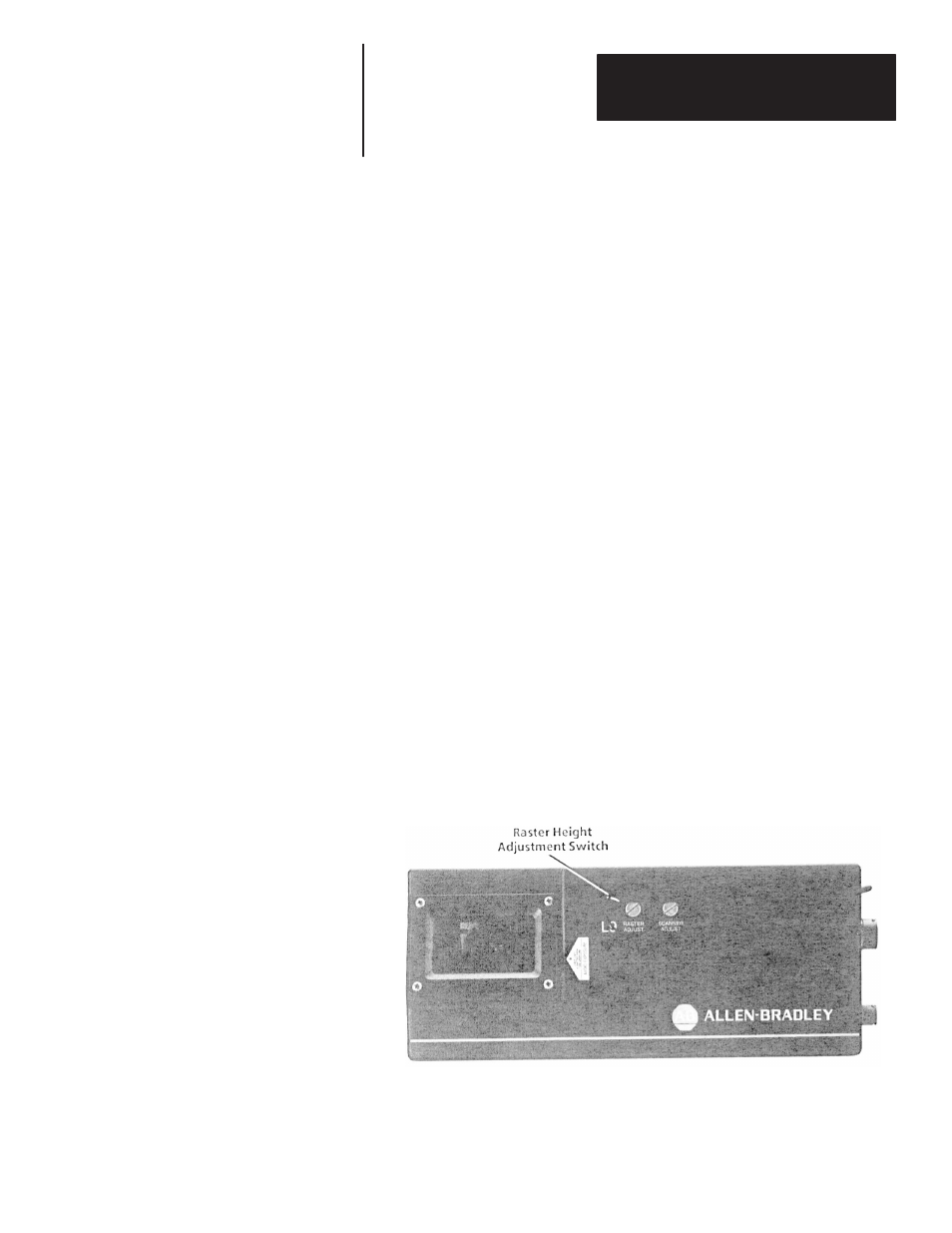 Scan width adjustment procedure, Raster head adjustment | Rockwell Automation 2755-L7, -L9 Scanners User Manual | Page 31 / 53