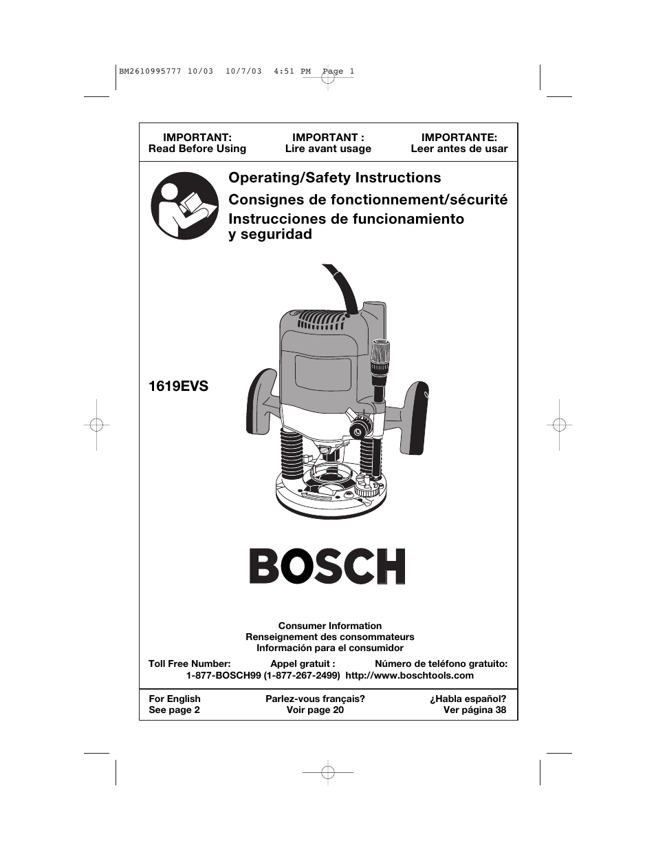 Bosch 1619EVS User Manual | 56 pages