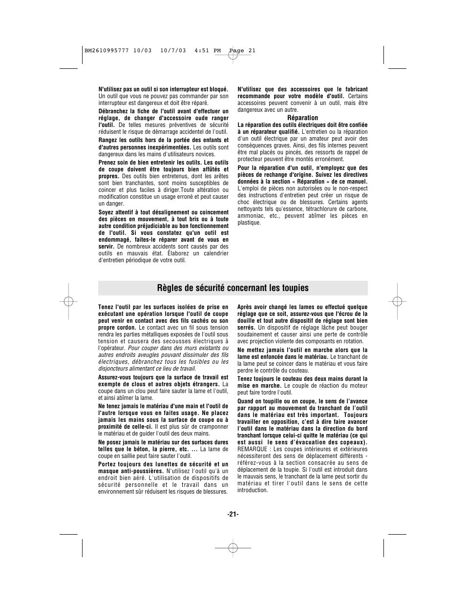 Règles de sécurité concernant les toupies | Bosch 1619EVS User Manual | Page 21 / 56