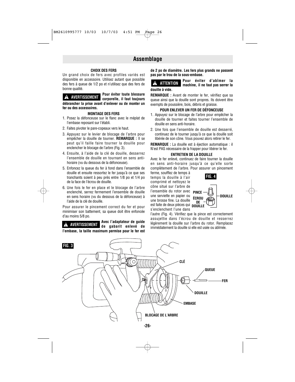 Assemblage | Bosch 1619EVS User Manual | Page 26 / 56