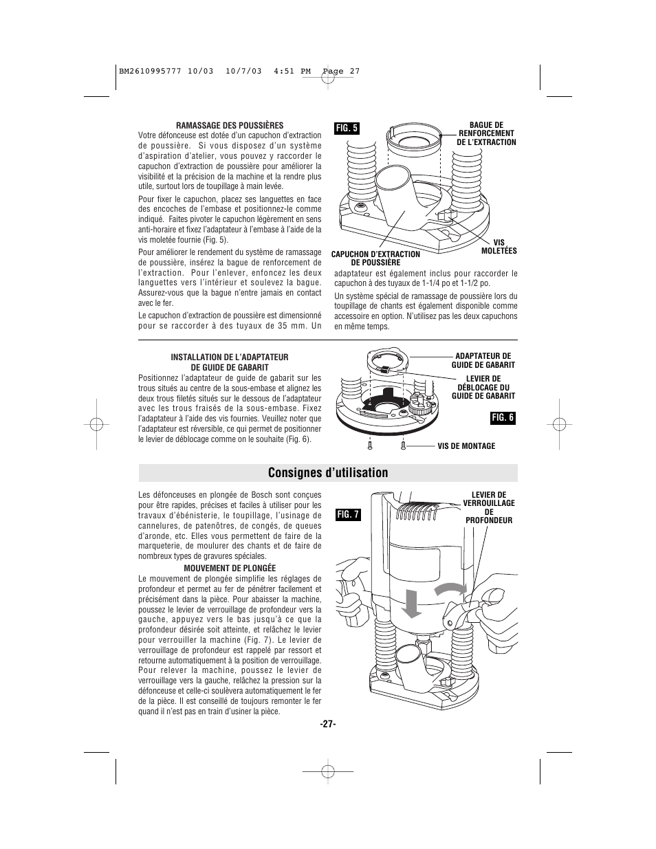 Consignes d’utilisation | Bosch 1619EVS User Manual | Page 27 / 56