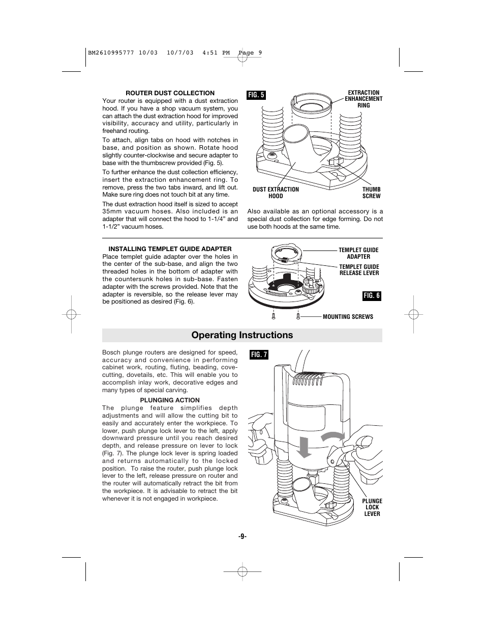 Operating instructions | Bosch 1619EVS User Manual | Page 9 / 56