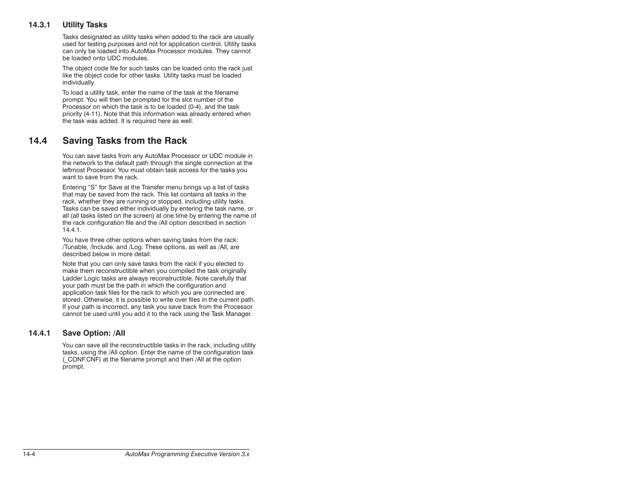 4 saving tasks from the rack | Rockwell Automation 57C650 AutoMax Programming Executive Version 3.8 User Manual | Page 178 / 298