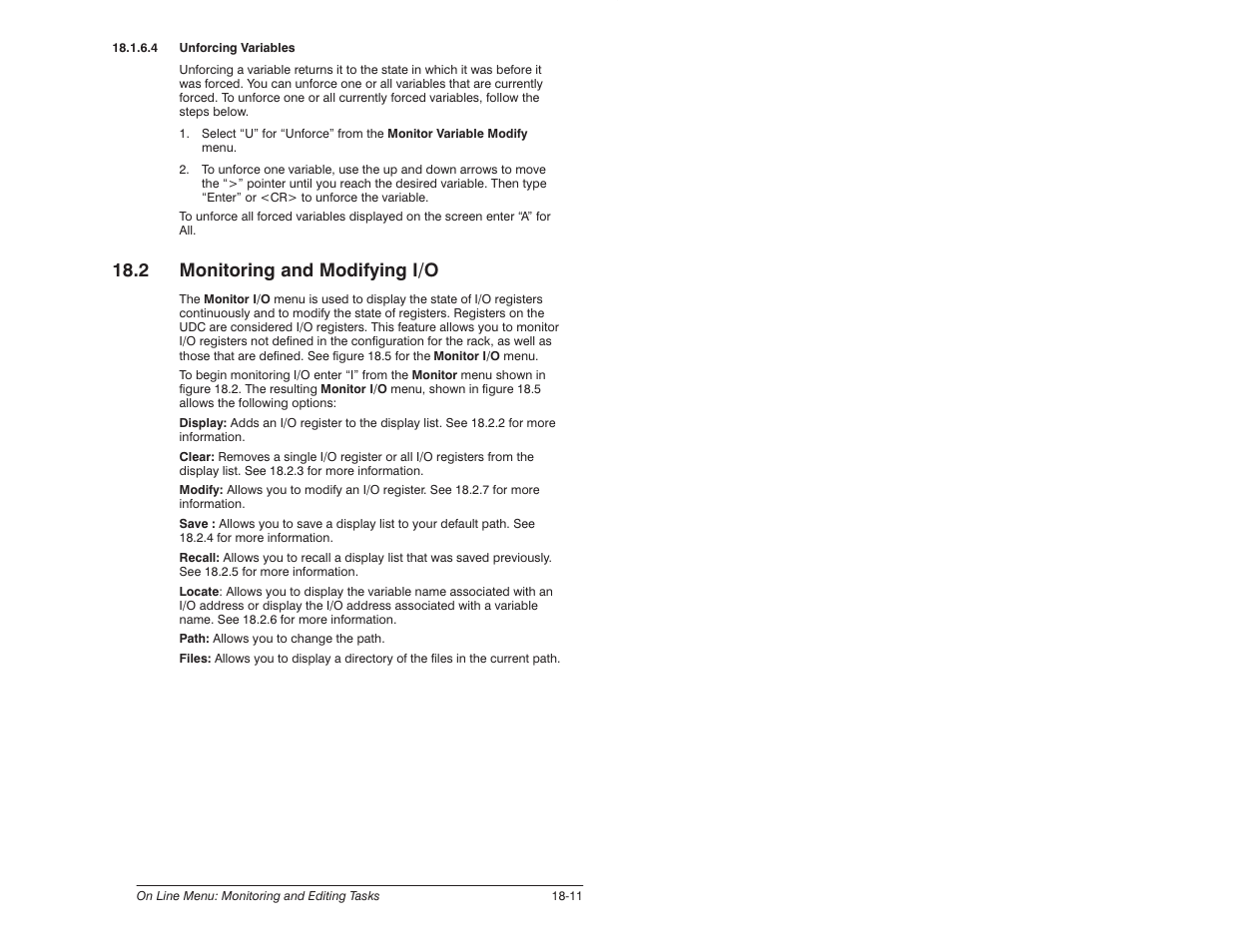 2 monitoring and modifying i/o | Rockwell Automation 57C650 AutoMax Programming Executive Version 3.8 User Manual | Page 199 / 298